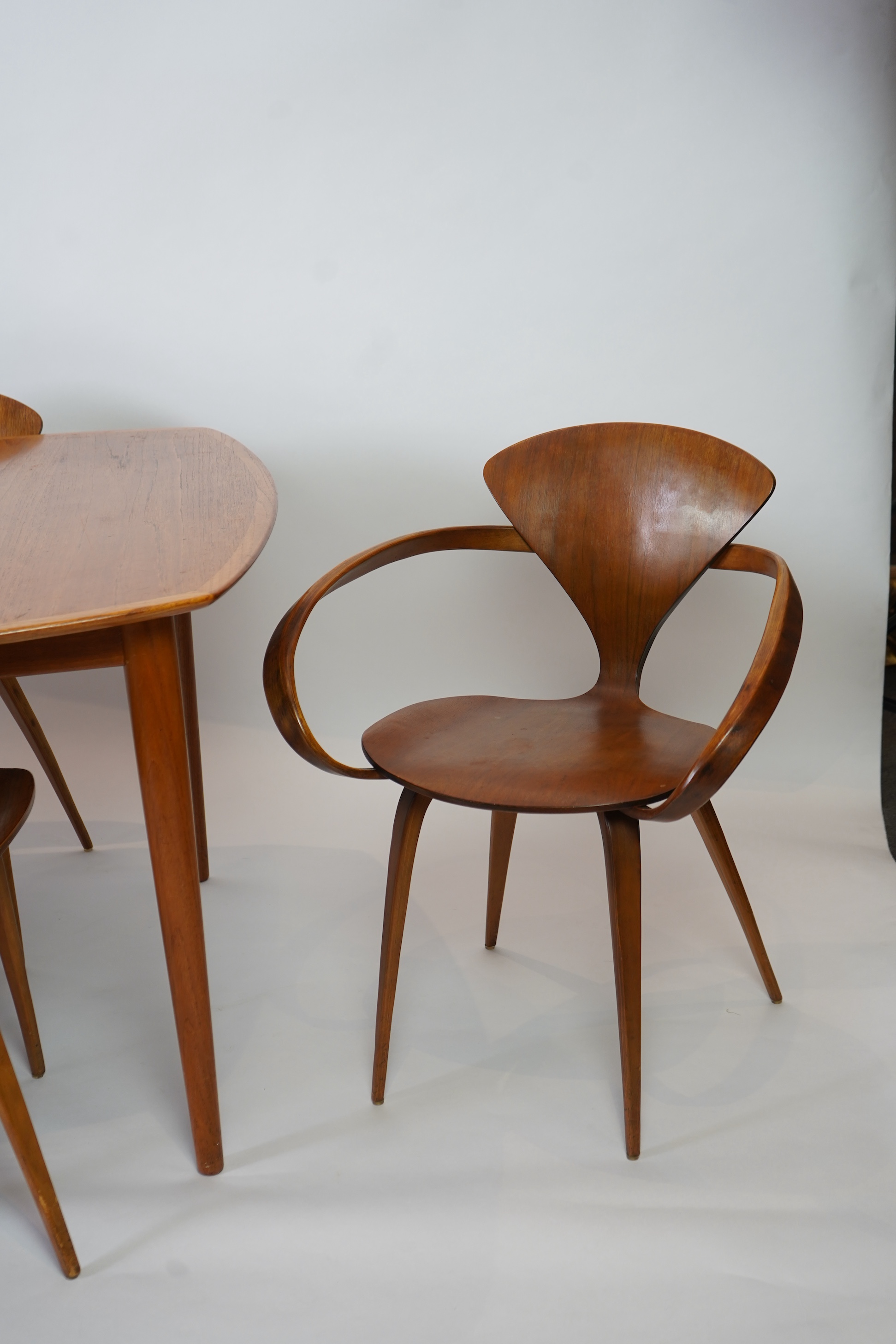 Norman Cherner (American, 1920-1987) for Plycraft (Bernardo): A set of eight plywood 'Pretzel' chairs